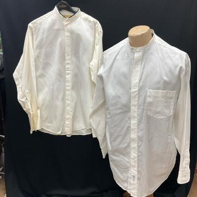 DK White Mandarin Cotton Shirts
