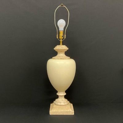 French Ceramic & Travertine Lamp #1
