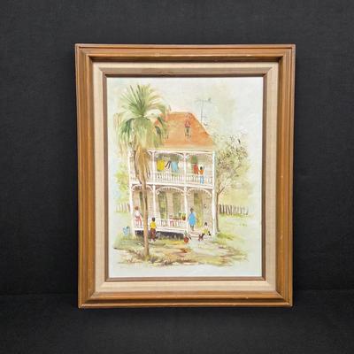 Signed Painting Of A Victorian Cottage