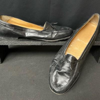 Neiman Marcus Black Leather Loafers, Size 9.5