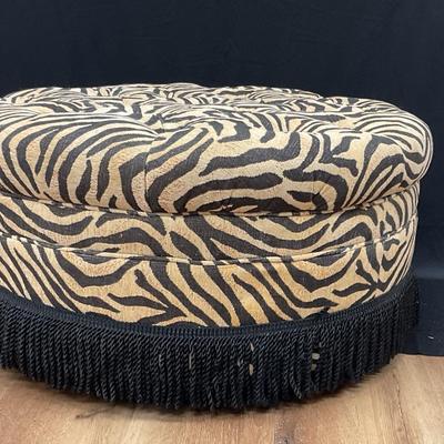 Round Tiger Ottoman