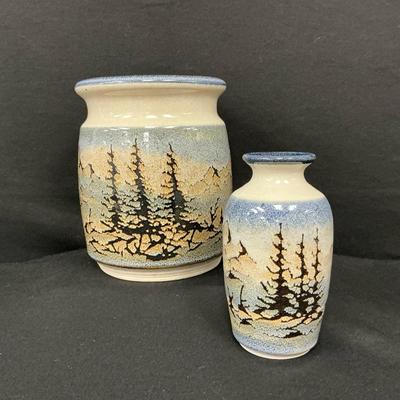 Vintage Aitken Mountain/ Forest Pottery, Signed 