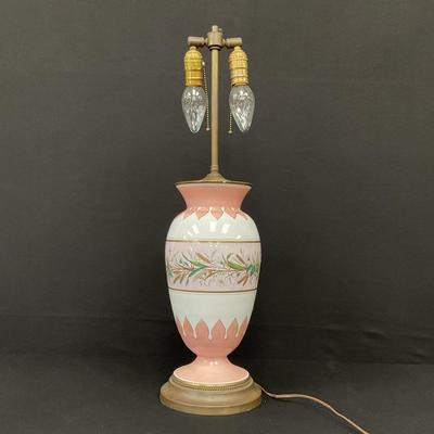 Vintage Lamp Pink With Flowers