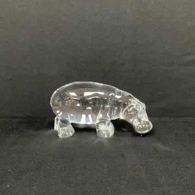Baccarat Crystal Hippopotamus Figurine / Paperweight