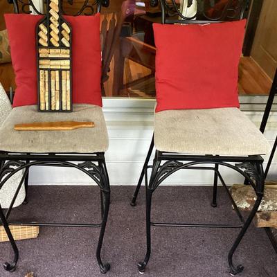Sale Photo Thumbnail #90: Set of 2 wrought iron bar chairs