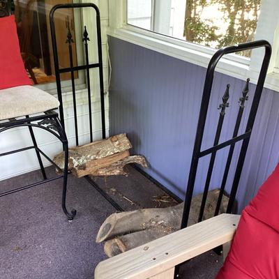 Sale Photo Thumbnail #28: Black metal log holder