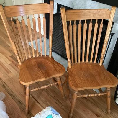 Sale Photo Thumbnail #87: Oak dining room chairs