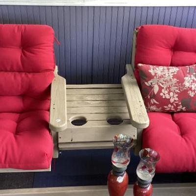 Sale Photo Thumbnail #29: Double seat adirondack chair with attached table