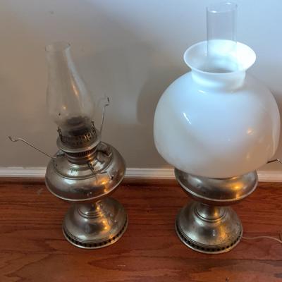 Pair of Antique Rayo Oil Lamps