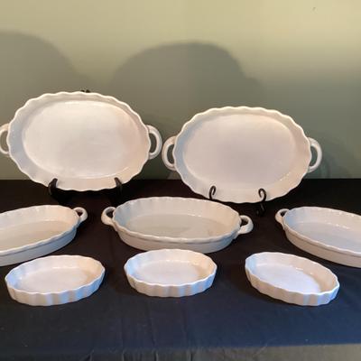 White Ribbon Style Serving Pieces