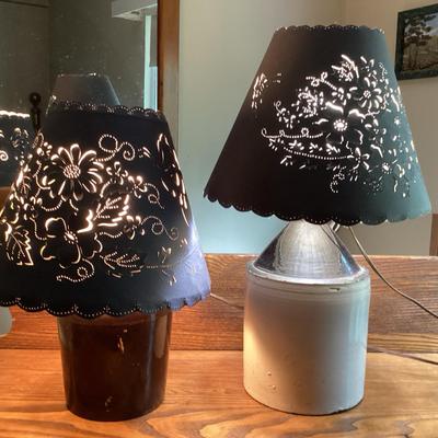 Pair of Stoneware Jug Lamps