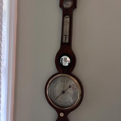 Antique P Borini Mahogany Barometer
