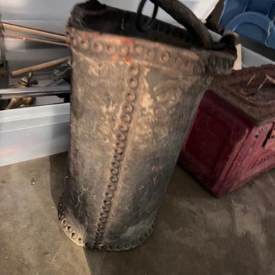 Antique leather bucket
