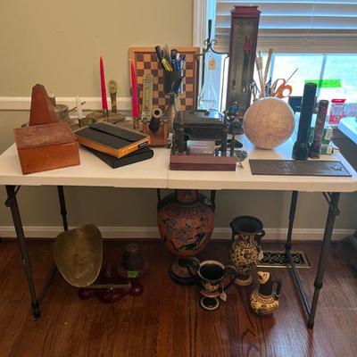Antique glass barometer, vases, and more