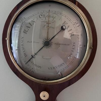 Antique P. Borini mahogany barometer