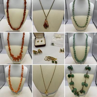 Necklace, Earrings, and Pendants - Includes Jade