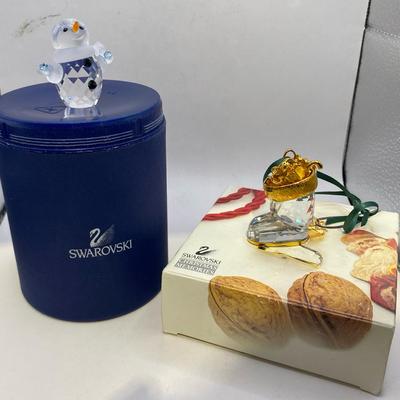 Swarovski Silver Crystal Christmas Memories Snowman & Stocking