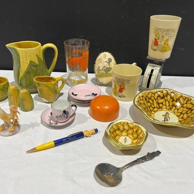 Vintage Mr. Peanut Collection, Shawnee Corn Set, Beetleware, Orphan Annie Mugs, Plus More
