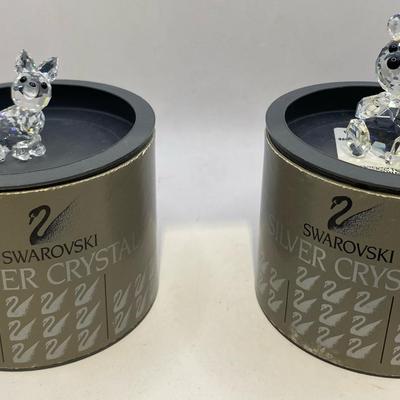 Swarovski Silver Crystal Bear & Fox 
