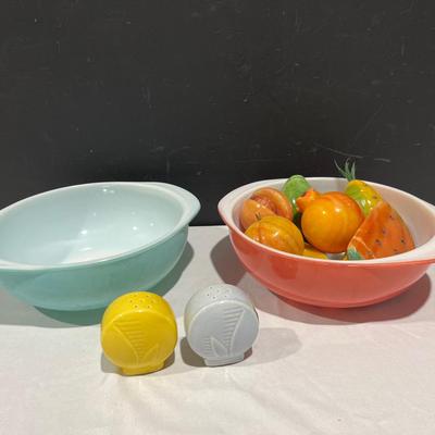 Red Wing S&P, Pyrex Bowls, Italian 8pc Marble Alabaster Fruit
