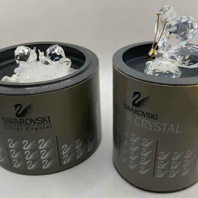 Swarovski Silver Crystal Snails & Butterfly 