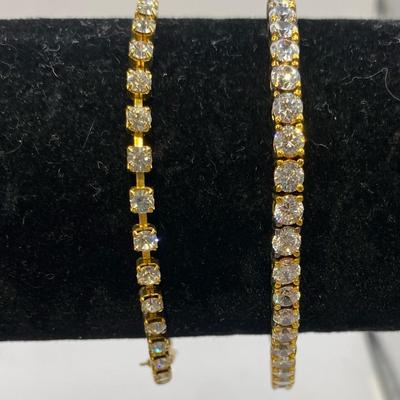 Sterling Silver Gold Toned & Gemstone Bracelet  (14g) & Other Bracelet
