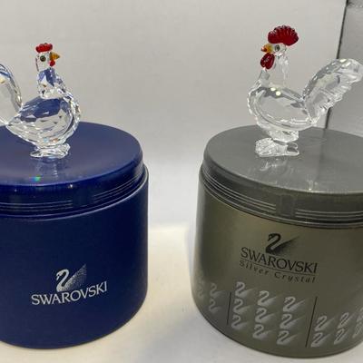 Swarovski Silver Crystal Chicken & Rooster
