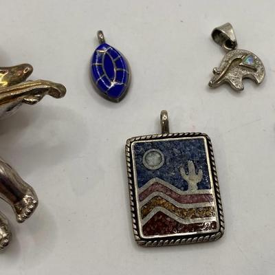 34g Marked Sterling Silver With Gems