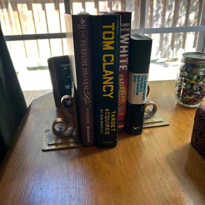 Pair of Scrolled heavy brass bookends. 