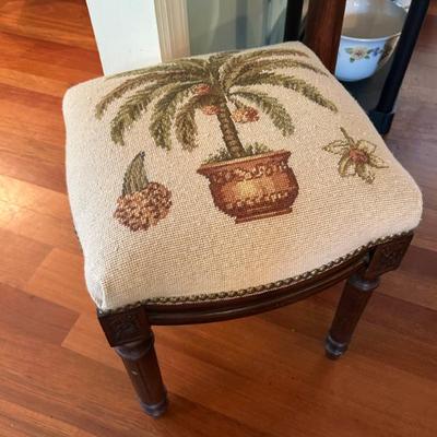 Needlepoint bench. 
