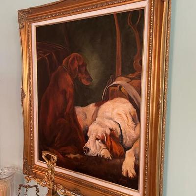 Original oil on canvas in gilt solid wood frame. Signed Johnson 1991. 