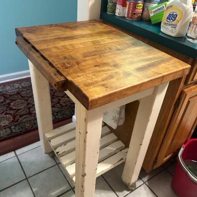 Vintage solid wood butcher block. 