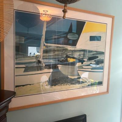 Signed Steven Jordan sailboat print. 