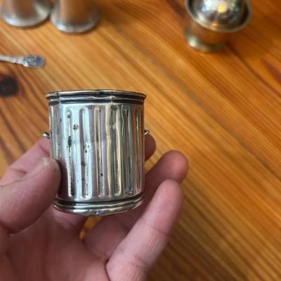 Tiny sterling silver trash can! 
