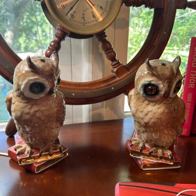 Pair of ceramic owls