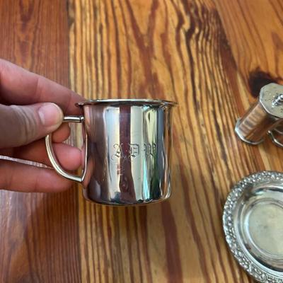 Sterling silver monogrammed cup ADW. By Towle. 