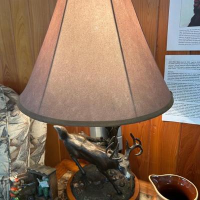 Signed John Parsons deer lamp. 