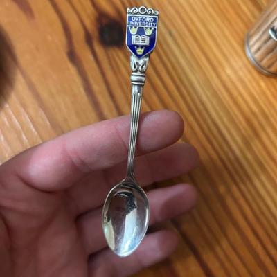 Sterling and enamel Oxford spoon. Made in England. 