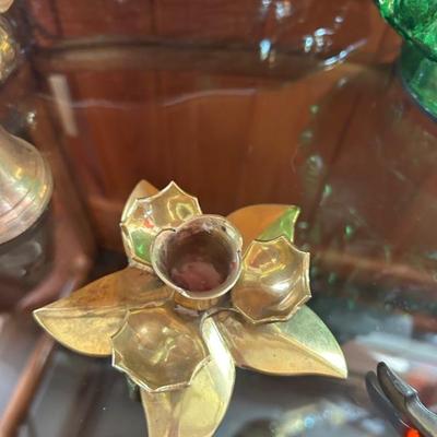 Vintage solid brass candle stick holder. 