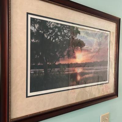 Signed & numbered artist proof by Jim Booth “Lowcountry Sunset” 1275/2000. 