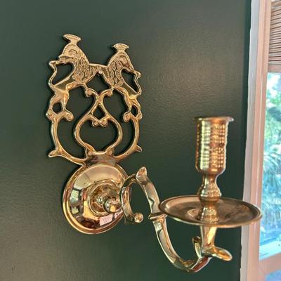 Pair of  brass Virginia Metal Crafters candle scones.  