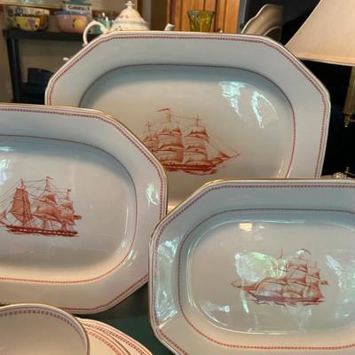 3 platters of varying sizes. 