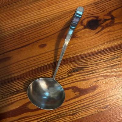 Heavy sterling silver soup ladle by J.R. Arminger