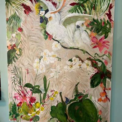Massive original painting on canvas by local CHS artist P Ahern. 