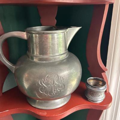Pewter pitcher. 