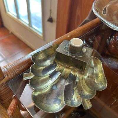 Vintage solid brass ashtray. 