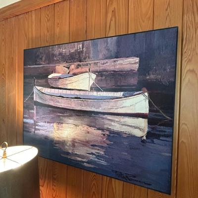 Large wooden stretcher canvas giclee  by Crate & Barrel. 