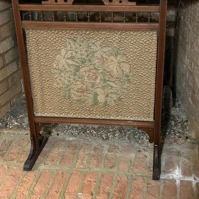 Vintage Embroidered Fire Screen 