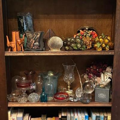 Assorted Vintage Decorative Pieces and Books 