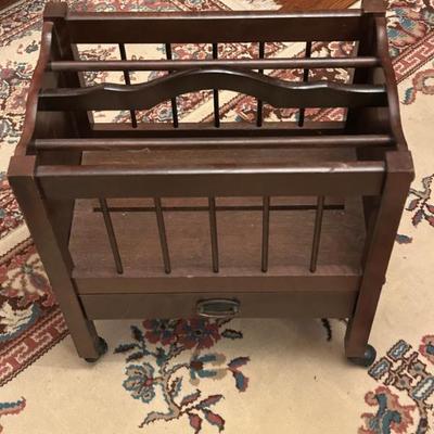 Vintage Mahogany Magazine Holder